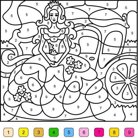 Princess Color By Number | Free online coloring, Cool coloring pages ...