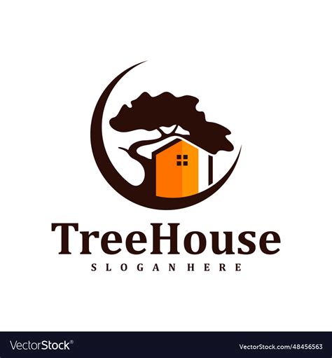 Tree house logo design template creative Vector Image