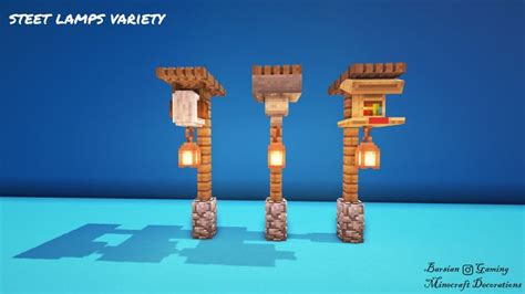 Street Lamps Variety in 2020 | Minecraft designs, Minecraft decorations ...