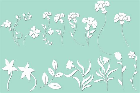 Floral Silhouettes SVG Floral SVG Cut File Flowers SVG - Etsy