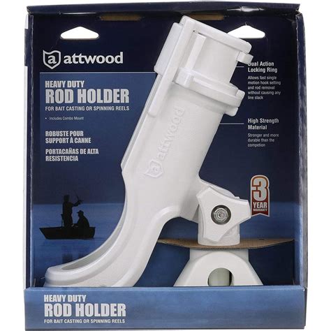 Attwood Adjustable Rod Holder With Bi-Axis Mount-White, 5009W4 by Attwood