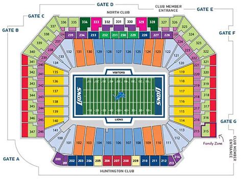 Detroit Lions Seating Chart - In Play! magazine