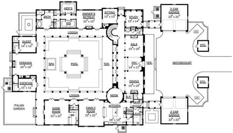 Floor Plans With Courtyard Pool - floorplans.click