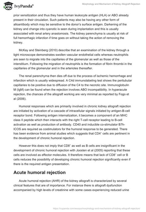 Morphology and Mechanism of Kidney Allograft Rejection - 3871 Words ...