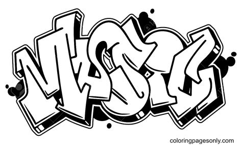 100 Graffiti Coloring Pages - ColoringPagesOnly.com