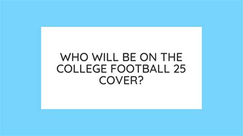 The Smart Choice For EA Sports' College Football 25 Cover ...