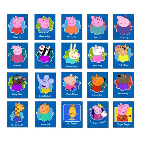 Windup Magnetic Stickers - Pig Family All Characters - Set of 20 Small ...