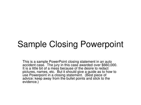 PPT - Sample Closing Powerpoint PowerPoint Presentation, free download ...