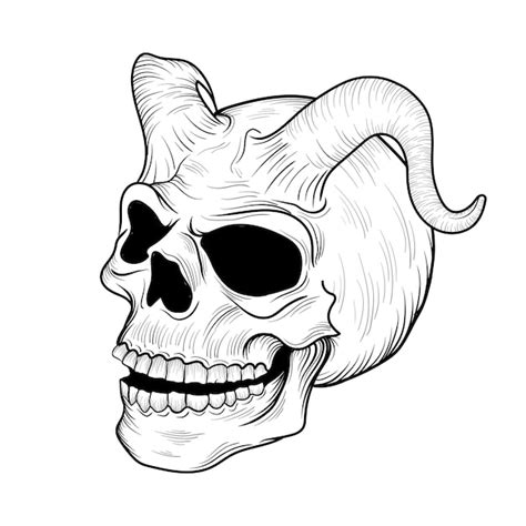 Premium Vector | Illustration art demon skull design