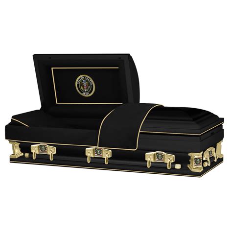 Titan Veteran Select XL | ARMY | Black Steel Casket with Black Interior ...