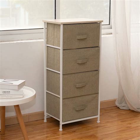 Kinbor 4-Tier Drawer Fabric Cabinet Cloth Storage Organizer Free ...