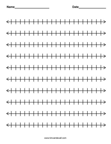 Printable Blank Number Line Templates for Math Students and Teachers ...