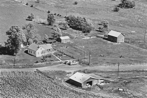 historic aerial photography of rural American farms and homesteads ...