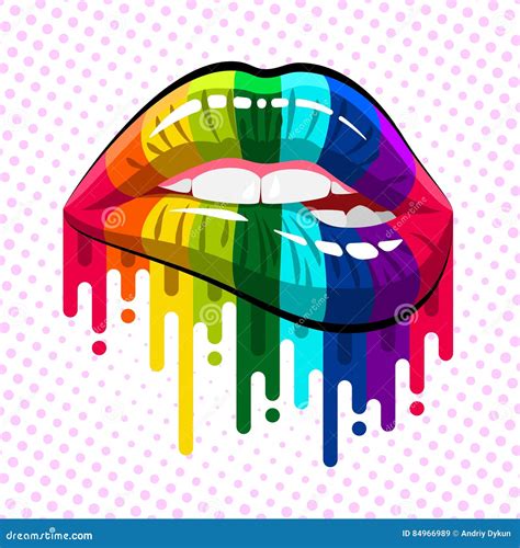 Rainbow Lips Drawing