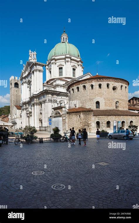 Brescia Cathedral, view in summer of the C12th Old (Rotonda) Cathedral ...