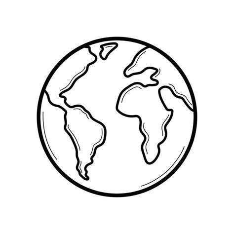 Earth planet. Doodle icon of globe. Hand drawn sketch style. Isolated ...