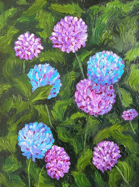 Flowers Finger Painting Painting by Nadia Vysochanskaya | Saatchi Art