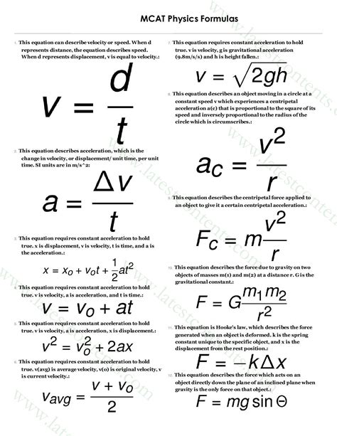 Ace Formula For Final Speed In Physics What Is The Word Equation ...