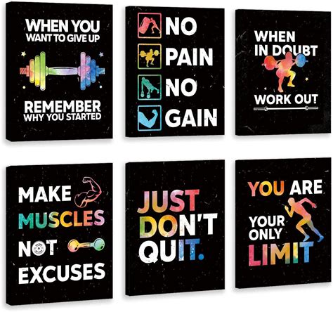 HLNIUC Motivational Gym Wall Art,Inspirational Workout Room...