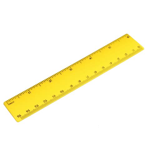 Plastic Ruler 15cm 6 inches Straight Ruler Yellow Measuring Tool for ...