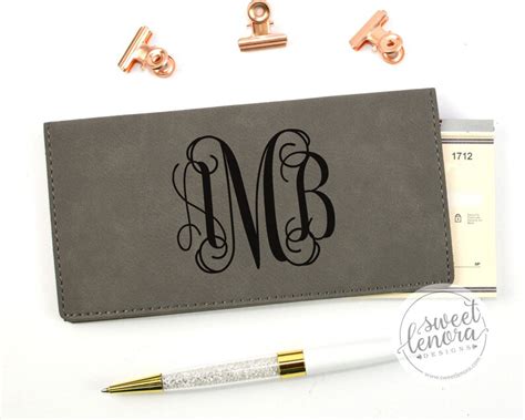 Monogrammed Checkbook Cover Gift for Women Personalized - Etsy