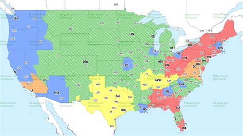 Rams vs. Commanders TV broadcast map for Week 15