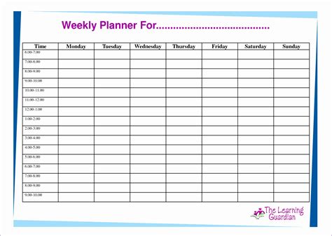 Weekly Business Planner Template