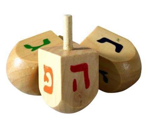 Large Wood Dreidels with Colorful letters | aJudaica.com