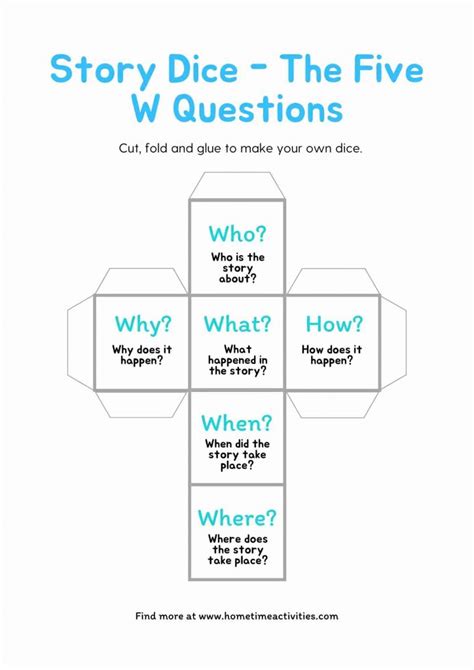 Five W Questions - Who What When Where Why - Home Time Activities