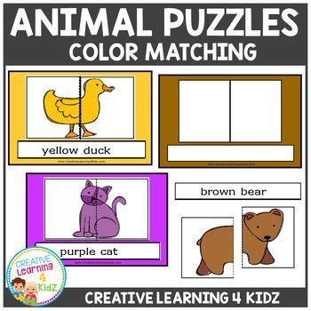 Animal Color Matching Puzzles | Color matching, Animals, Creative learning