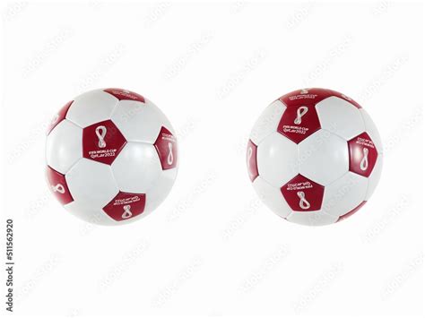 Football or soccer ball design with official 2022 FIFA World Cup logo ...