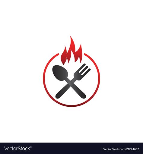 Spoon and fork logo design template Royalty Free Vector