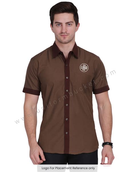 BuyLight Brown Shirt With Dark Brown Trim For Male @ Best Prices in ...