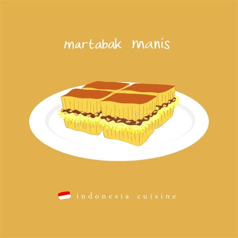 Martabak Manis Indonesia Asia Food Cuisine Stock Vector - Illustration ...