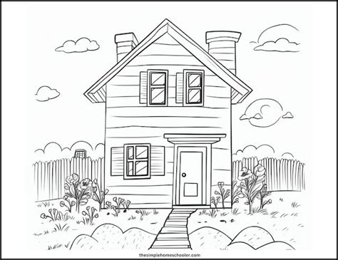 Best Free House Coloring Pages: Easy Print! - The Simple Homeschooler