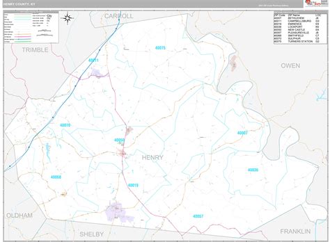 Henry County, KY Wall Map Premium Style by MarketMAPS - MapSales.com