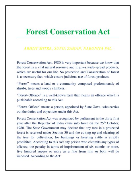 (PDF) Forest conservation Act