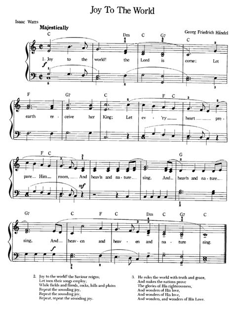 JOY TO THE WORLD Easy Piano Sheet music | Easy Sheet Music