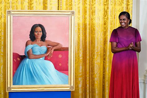 Michelle Obama’s Sheer Dress At White House Portrait Unveiling: Photos ...