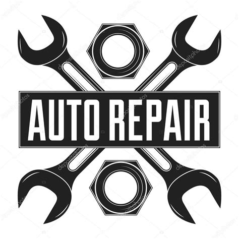 Vintage mechanic auto service repair label, emblem and logo. Vector ...