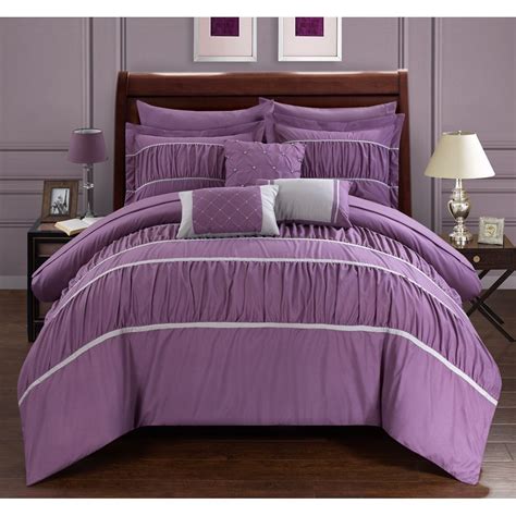 Chic Home 10-Piece Wanda Pleated & Ruffled King Bed In a Bag Comforter ...