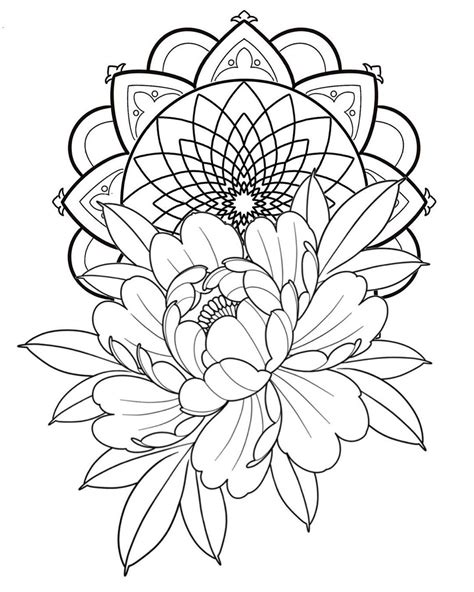 Flower Mandala Tattoo Stencil - Kress the One