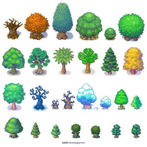 @chickysprout Just a bunch of pixel trees from various (old) projects ...