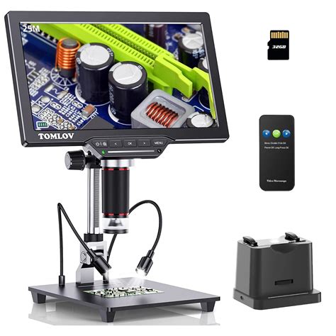 TOMLOV 10'' Coin Microscope DM202 Max 1300x, HDMI 25MP Digital ...