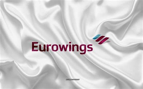 Download wallpapers Eurowings logo, airline, white silk texture ...