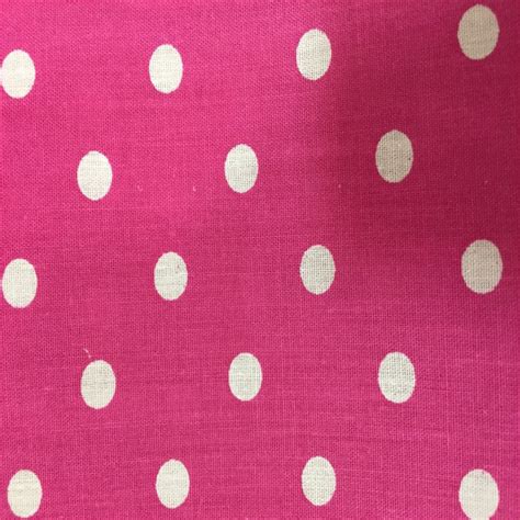 Hot Pink White Small Polka Dot Print Poly Cotton Fabric– Fashion ...