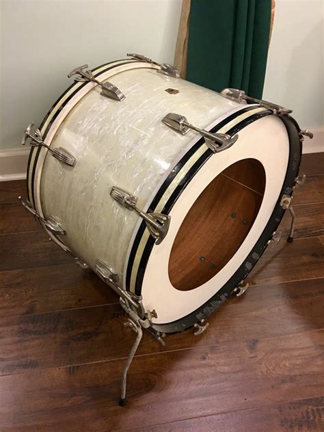 1948-52 WFL Ludwig 14x22 Virgin Bass Drum White Marine Pearl – Drugan's ...