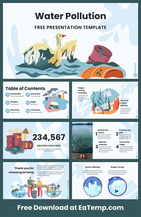 Water Pollution PPT Presentation Template - Free PowerPoint Templates ...