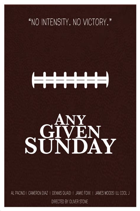 Any Given Sunday Minimalist Poster | Etsy