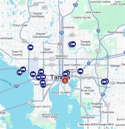 Tampa Hotels with Cruise Port Shuttle and Parking - Google My Maps